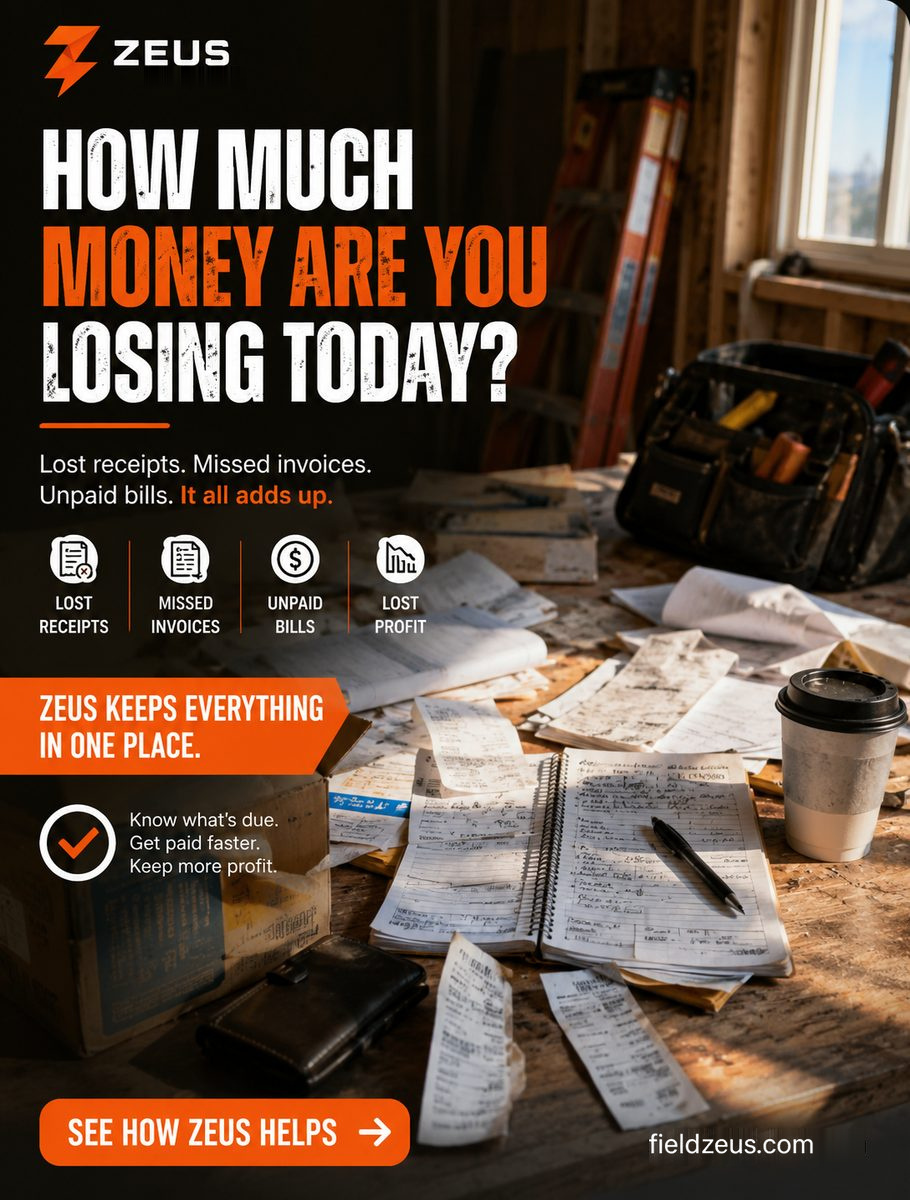 Campaign poster: a messy paperwork desk, beside the headline "How Much Money Are You Losing Today?"